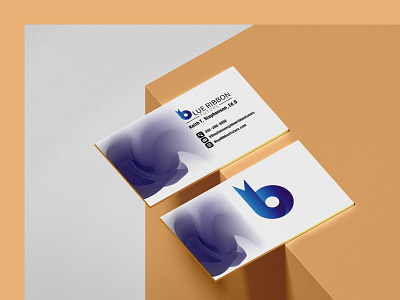 Blue Ribbon Business Card Design branding business card clothing design graphic design illustration logo typography visiting card