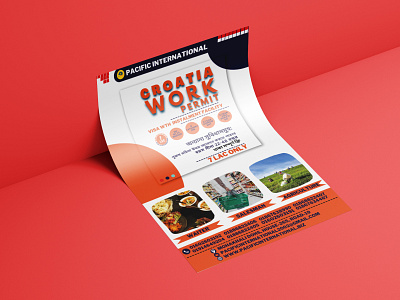 Croatia Work Permit Flyer design branding clothing design flyer graphic design illustration logo social media post typography vector