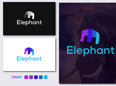 Elephant logo design icon illustration illustrator logo logo design typography vector