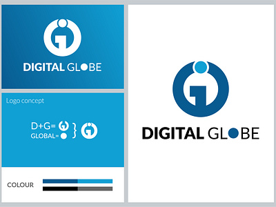 Digital Globe creative illustrator logo logo design minimal typography