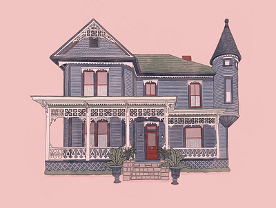 Southern Victorian design house house drawing house illustration illustration minimal procreate procreate art