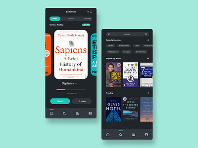 Booksworld app bookapp design mobile ui