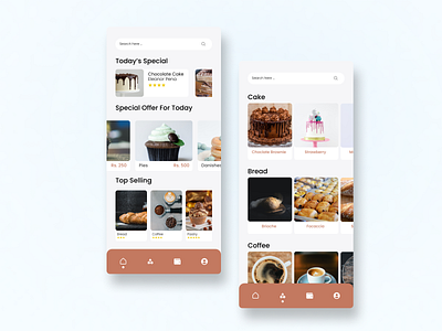 Bakery App app bakeryapp cake coffee design homepage mobile ui