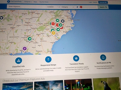 FlatClassifieds - Drupal Responsive Classified Ads Theme ads classifieds directory drupal responsive theme