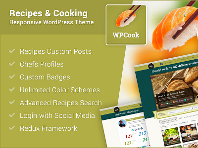 WPCook - Recipes & Cooking Responsive WordPress Theme