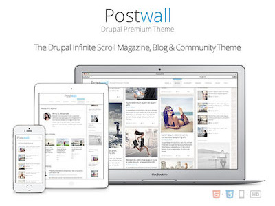 PostWall - Drupal Magazine Style Theme drupal eye candy magazine masonry retina theme website