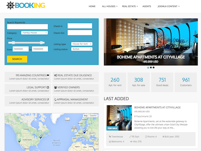 Booking - Real Estate Joomla template at ThemeSnap