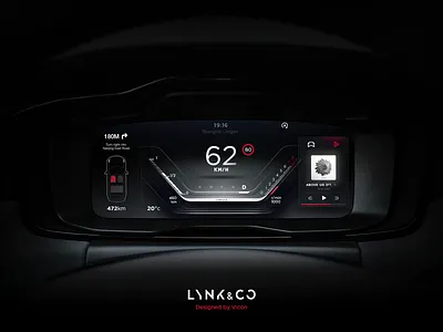 LYNK & CO Car UI black car china dasboard drive hmi navi red shanghai speed tesla ui vehicle