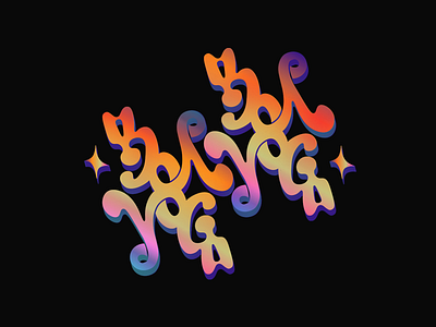 YOGA Ligature decor design figuration font illustration ligature poster type typography vector yoga