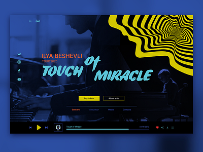 Website concept for musician.