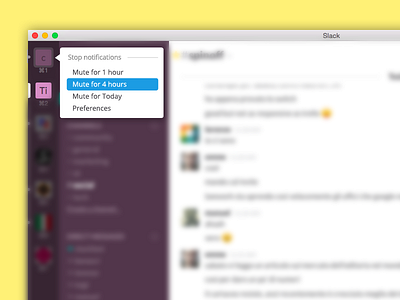 Slack Quick Mute feature