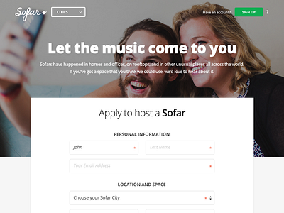 [WIP] Apply to host a Sofar form header sofar web
