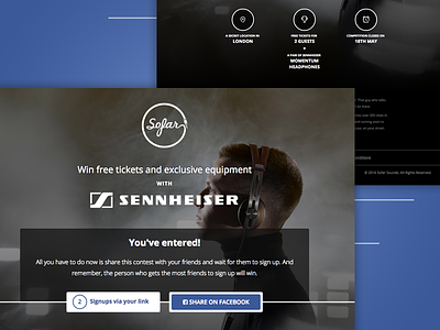 Sofar + Sennheiser Competition competition contest facebook landing page sponsor