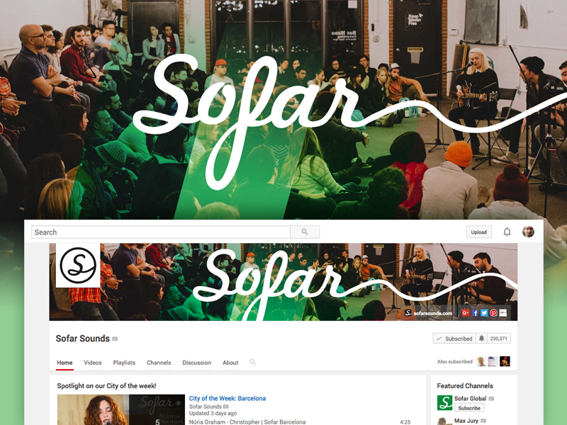 Sofar Youtube by Marco Paccagnella for Sofar Sounds on Dribbble