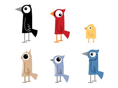 Jail Birds WIP birds illustration lineup vector wip