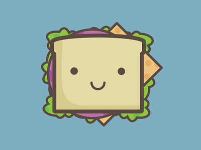 Sammy Sandwich adobe ai cheese ham happy illustration lettuce sandwich tasty tomato