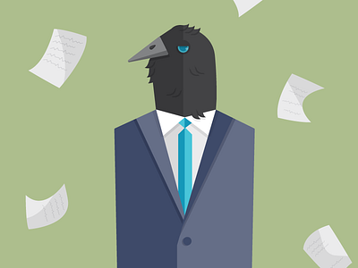 Business Bird adobe ai bird business crow green illustrator paper work