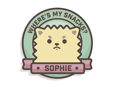 Sophie Snacks ai badge pomeranian puppy snacks sophie