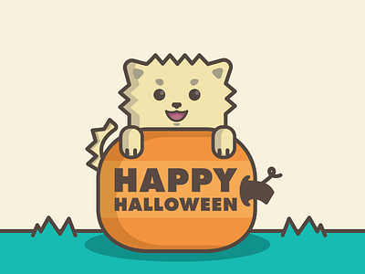 Happy Halloween! 2spooky4me ai dog nocandy pompom pumpkin puppy sophie