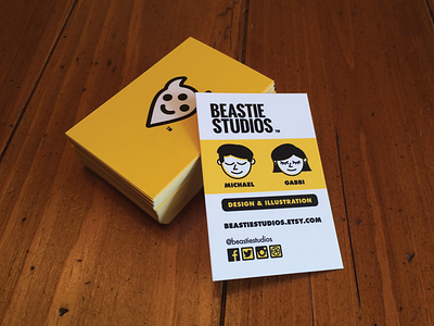 Beastie Business Cards business card esty illustration layout shop