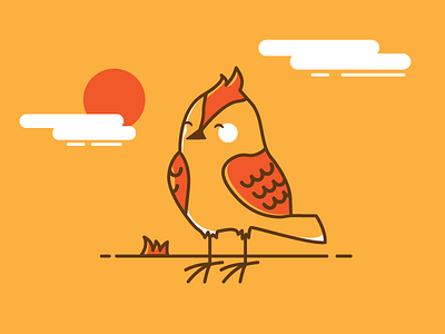 Orange Bird ai bird cute orange sun