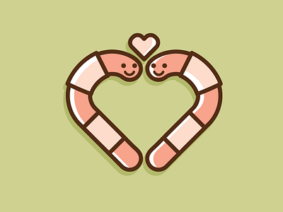 Happy Valentine's Day! cute heart holiday valentines day vector worm