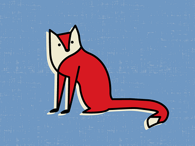 Little Red Fox blue cute fox red texture yay