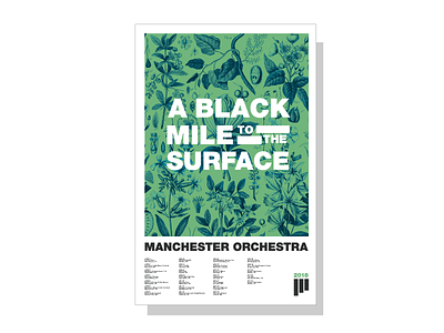 Manchester Poster 2018 2018 ablackmiletothesurface dates dover gig green manchester orchestra poster tour