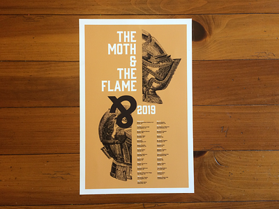 The Moth & The Flame 2019 Tour Poster 2019 2020 ai bandposter flame gig poster gigposter illustrator moth music tourposter