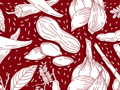 illustration for "Sambal Kacang Tradisional" graphic design illustration indonesian food packaging studio pinus