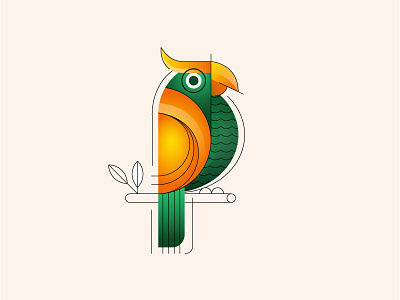 Parrot 2018 bird exploring gradation green illustration indonesia line orange parrot studio pinus