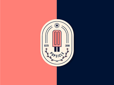 Popsicle Badge Exploration aesthetic badge flat graphic design illustration minimal popsicle studio pinus summer