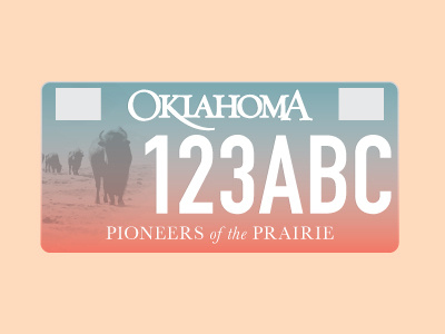 Oklahoma! bison license plate oklahoma