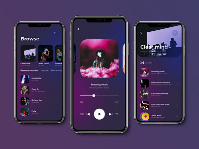 Music Player Interface adobe photoshop app design figma mobile app ui ui design uiux