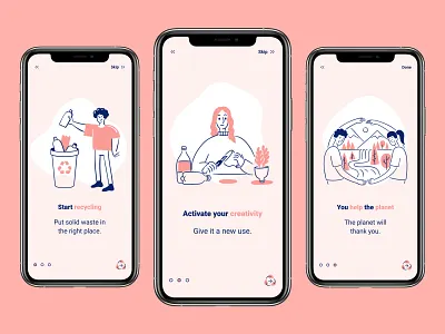 Onboarding UI Design app app design design figma mobile design onboarding recycle reuse ui ui design