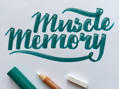 Muscle Memory brush script crayola custom type hand lettering script vector