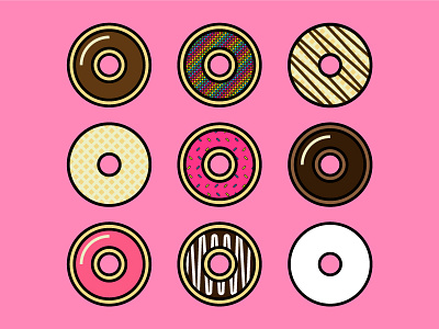 DONUTS donuts geometric illustration minimal vector