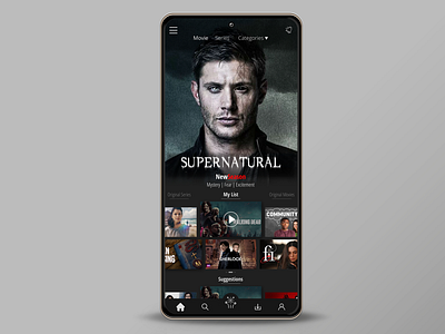 Mobile Film Application Homepage Design