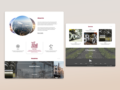 Industry Company - Homepage Design V2 adobe xd branding business company design factory graphic design homepage industrial industry ui ux xd