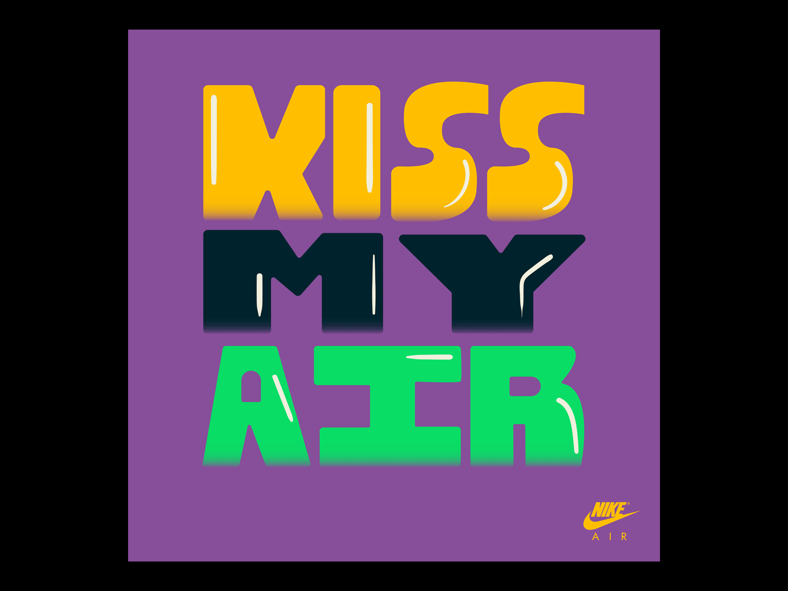 KISS MY AIR animation colors design flat illustration illustrator cc minimal typography