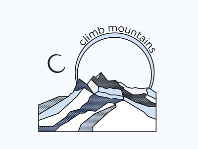 Climb Mountains v2 branding camping design graphic design illustration illustrator logo moon mountains outdoors outdoorsy photoshop sun