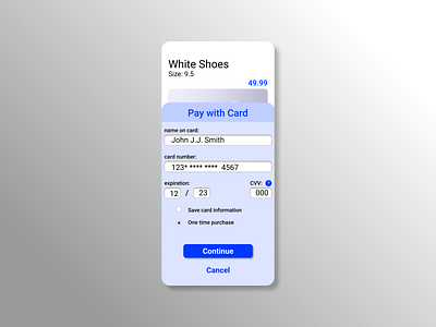 Credit Card Screen