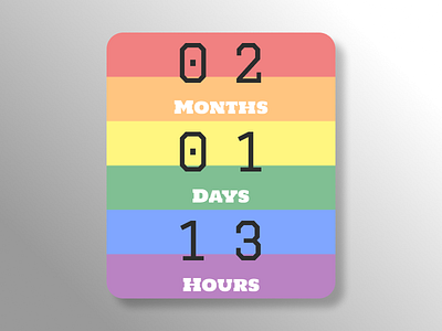 Countdown Timer 014 colorsandfonts dailychallenge dailyui fun pride timer