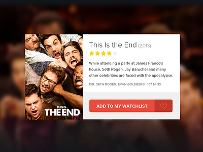 Movie Widget button film flat movie poster ui watchlist widget
