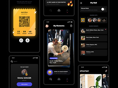 Sharing Soon app crypto invite ios iphone media moments nft photos sharing social stories swipe ticket ui ux