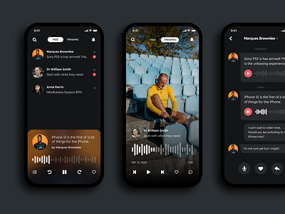 Memo app audio crypto iphone music nft note player podcast social ui user users voice wave