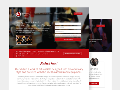 Hardcandy — Marketing Site club fitness form gym hero landing marketing site ui