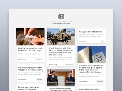 Worldnews — An unofficial /r/worldnews interface card grid news newspaper reddit widget worldnews