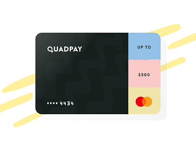 QuadPay Card card checkout credit credit card design ecommerce fin tech finances fintech master visa