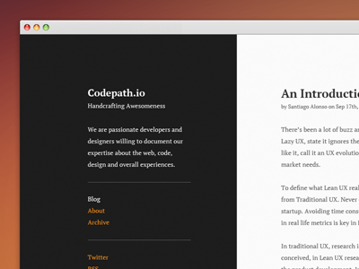 Codepath blog minimal two column typography